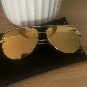 QUAY Gold Aviator Sunglasses